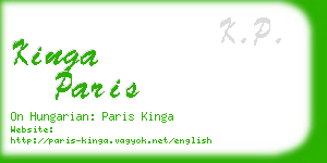 kinga paris business card